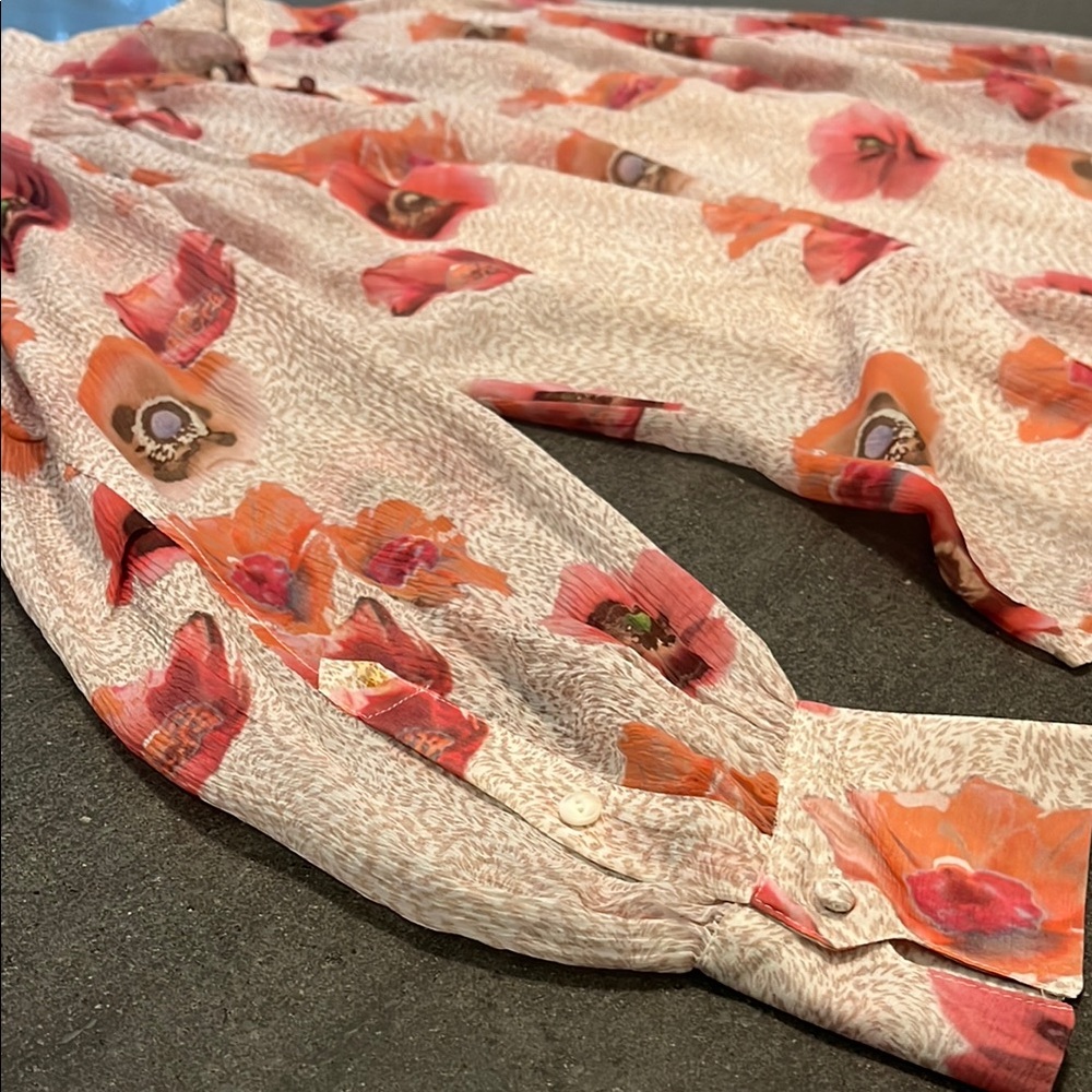 Rag & Bone Red And Orange Buttoned Blouse With Ma… - image 3